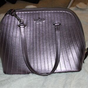 Kate Spade Quilted Dome Satchel | Metallic Plum | Read Description
